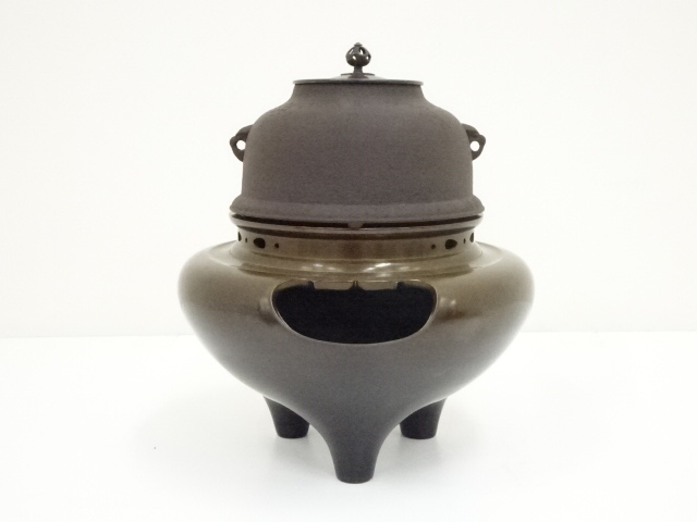 骨董・茶道具】一ノ瀬宗辰・畠春斎 造唐銅朝鮮風炉